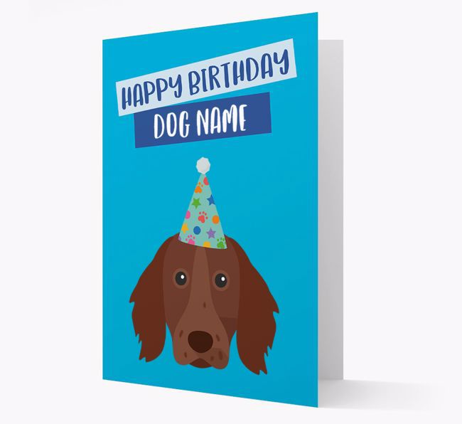 Personalised 'Happy Birthday {dogsName}' Card with {breedCommonName} Icon